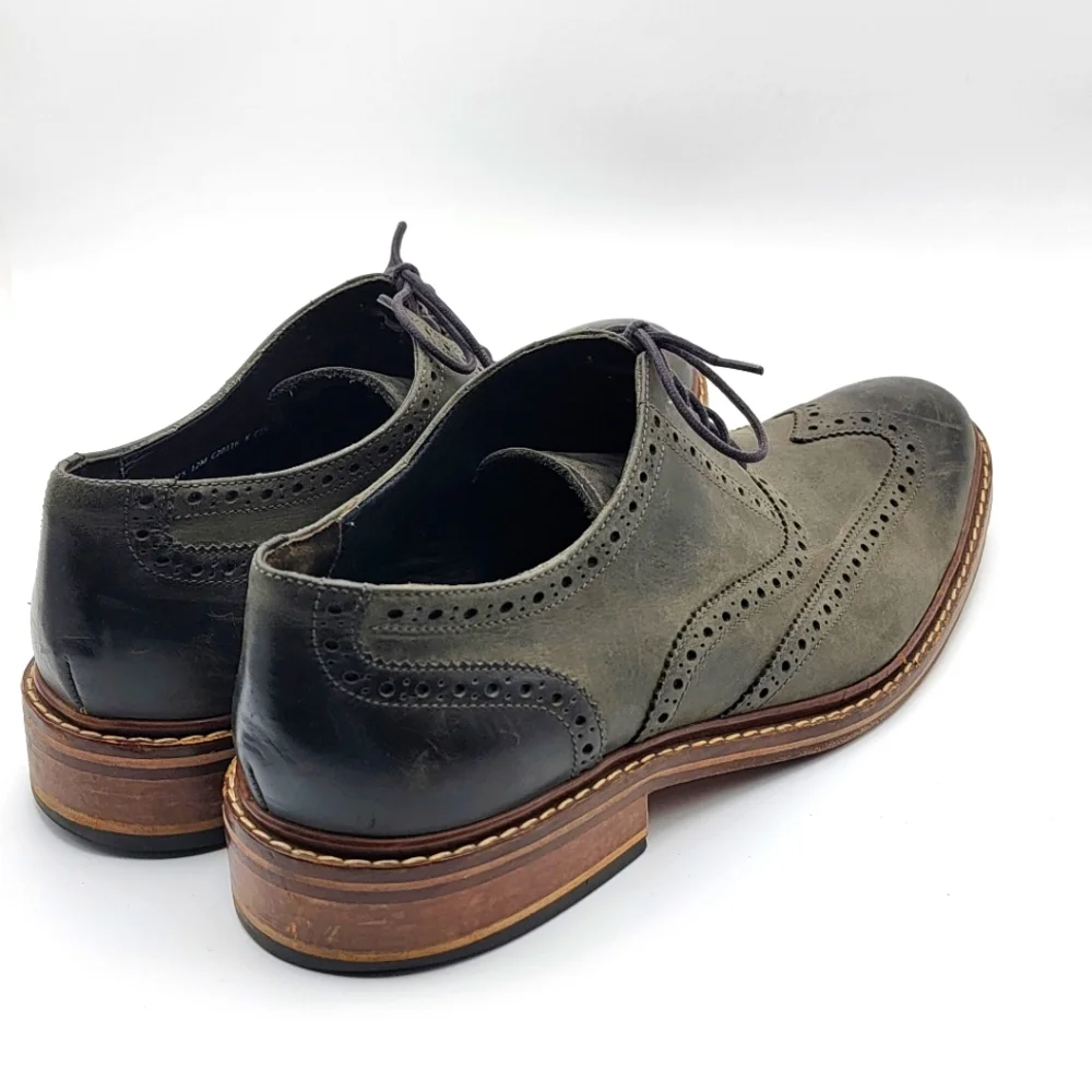 Cole Haan Dark Gray Leather Wingtip Oxfords. #1542‎